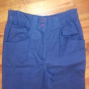 NWOT paperbag pants Linen blend Mom high rise ankle tapered SK & Company Sz 10